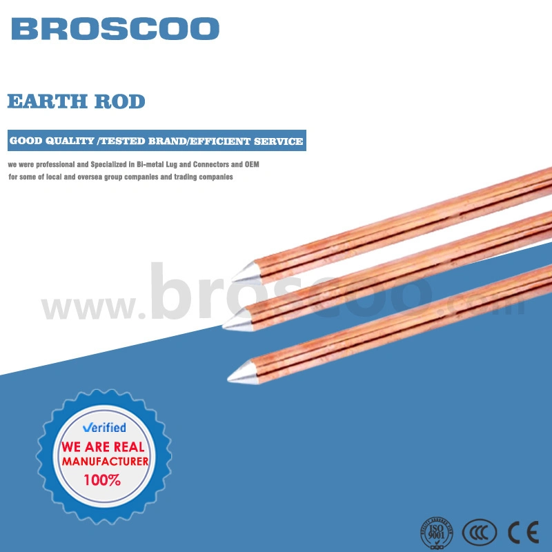 High Efficient Copper Plated Steel Grounding Earthing Rod for Earthing System