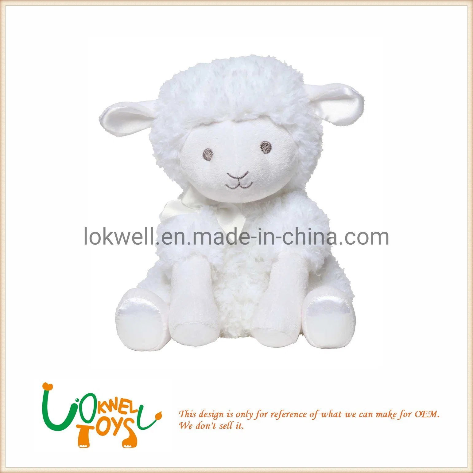 Cute Plush & Stuffed Sheep Doll Toys with Pink Bow