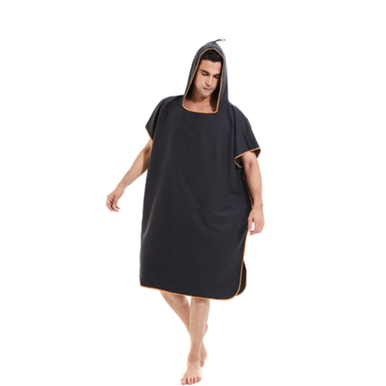 Quick Dry Poncho Microfiber Robe Surf Beach Poncho Hooded Towel