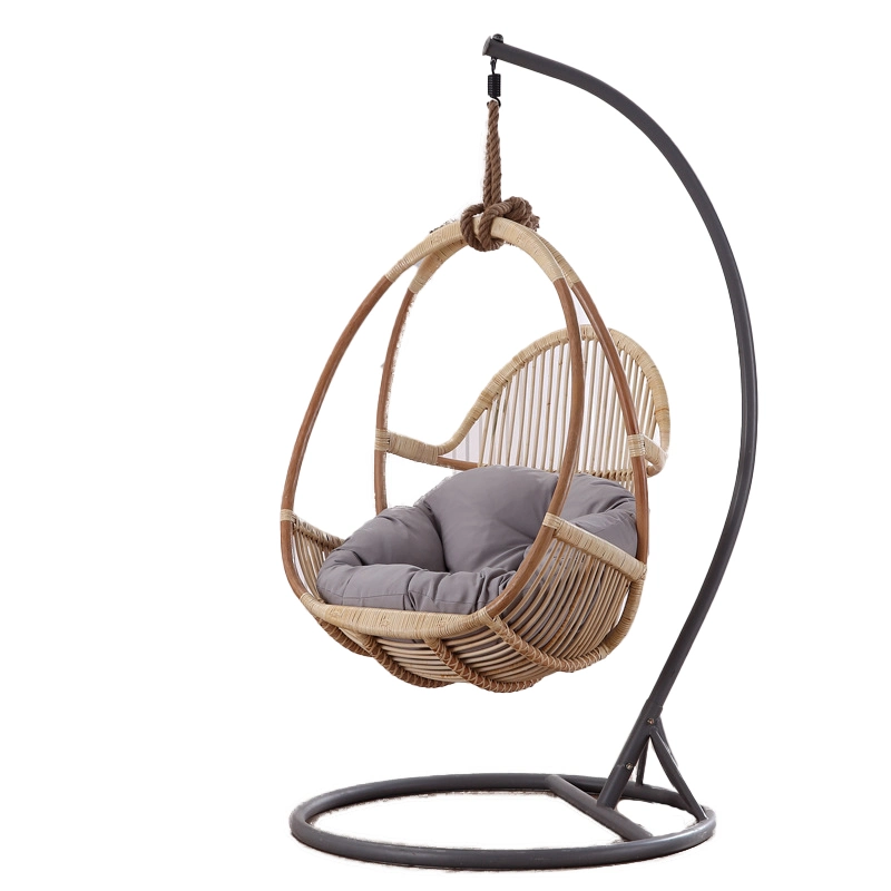 Modern Leisure Garden PE Rattan Wicker Furniture Home Resort Hotel Villa Outdoor Indoor Hanging Metal Swing Chair