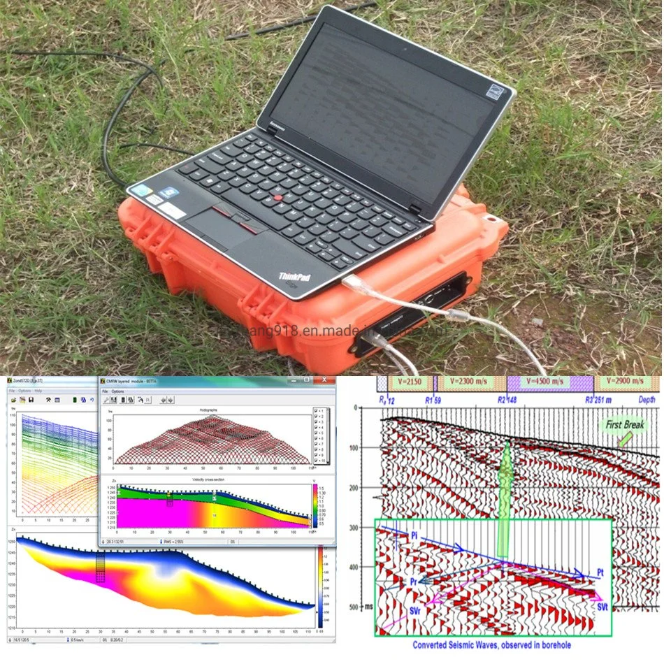 Equipo de Sismógrafo Digital de Alta Precisión, Equipo de Refracción Sísmica y Equipo de Estudio Sísmico para Velocidad, Onda de Corte y Onda Superficial MASW.