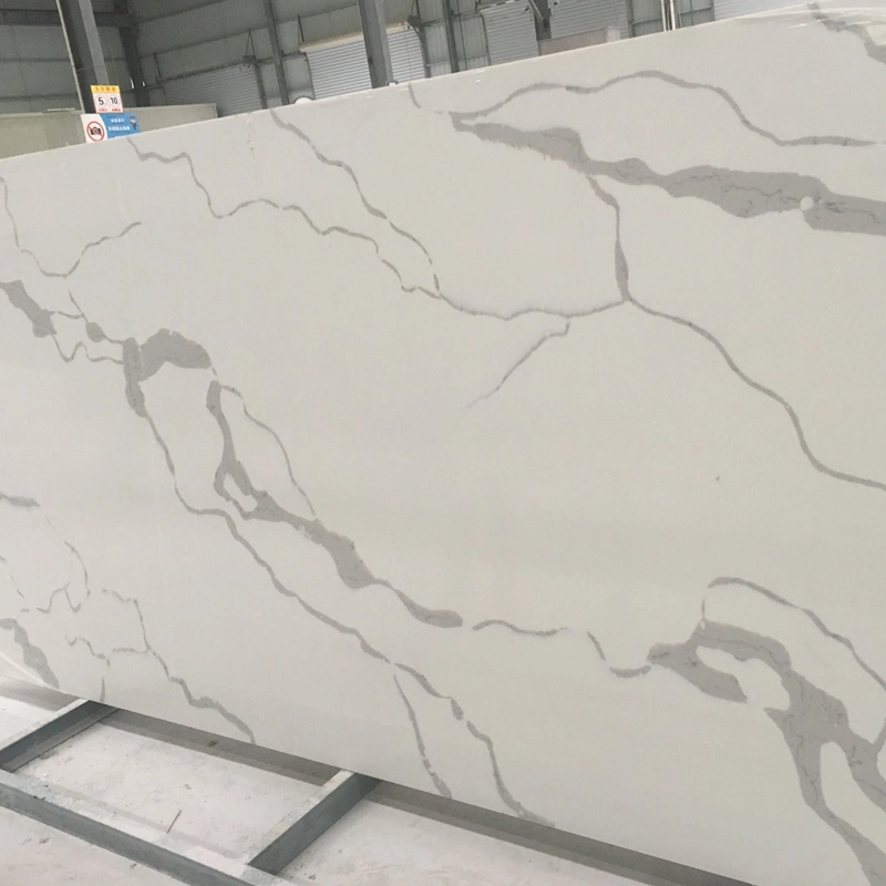 Polished White Surfaces Engineered Quartz Stone Slab with  SGS Certification