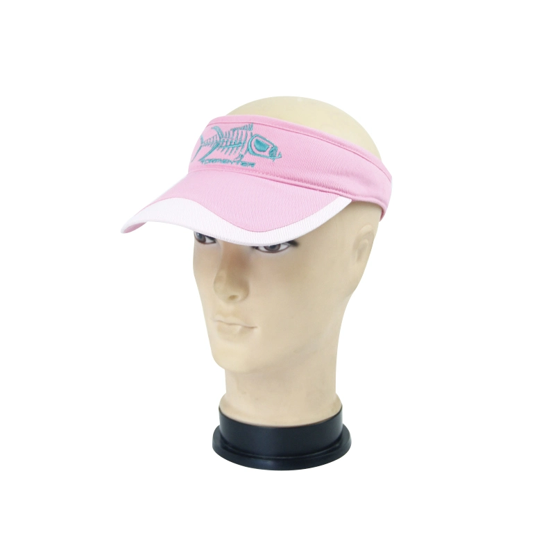 Wholesale Women's Outdoor Good Quality 100% Cotton Embroidery Logo Unisex Adjustable Multi-Panel Curved Brim Sun Visor Hat