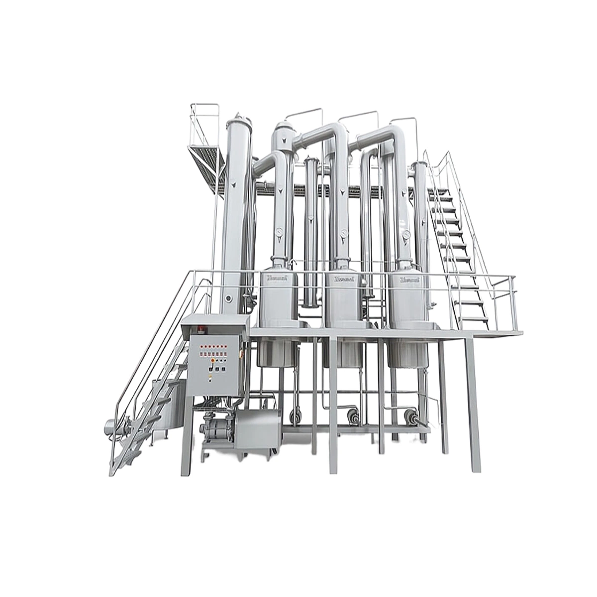 Solvent Recovery Falling Film Evaporator Vacuum Distillation Equipment for Malt Wort Concentration