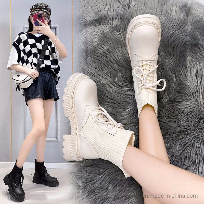 China Manufacturer of Unique Stitching Design Comfortable New Arrivals Fashion Woman Ankle Boots