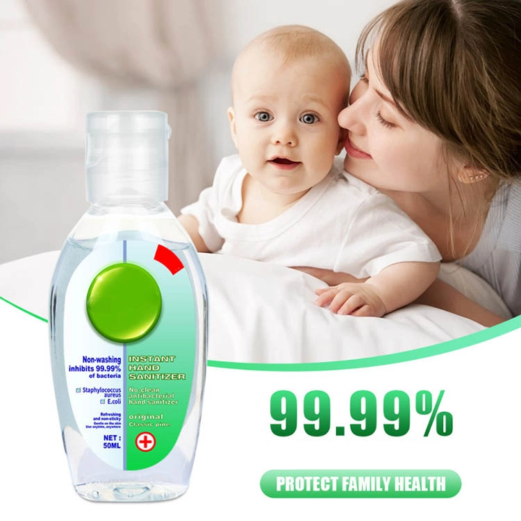 Wholesale in Stock 50 Ml Alcohol Sanitizer Liquid Antibacterial Gel Bulk Hand Sanitizer for Both Kids and Adult 75% Alcohol