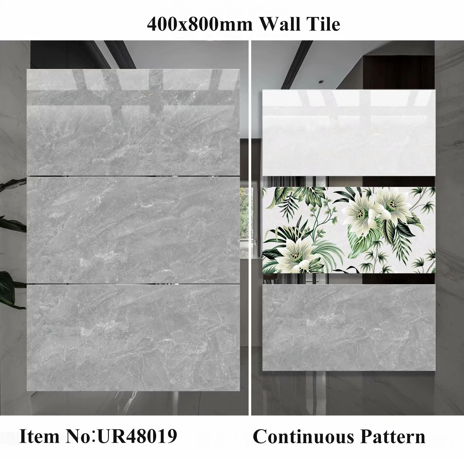 China Foshan Nuevo Diseño material de Construcción decoración 400X800mm Porcelana vidriada Baldosas de pared de suelo de cerámica para el baño