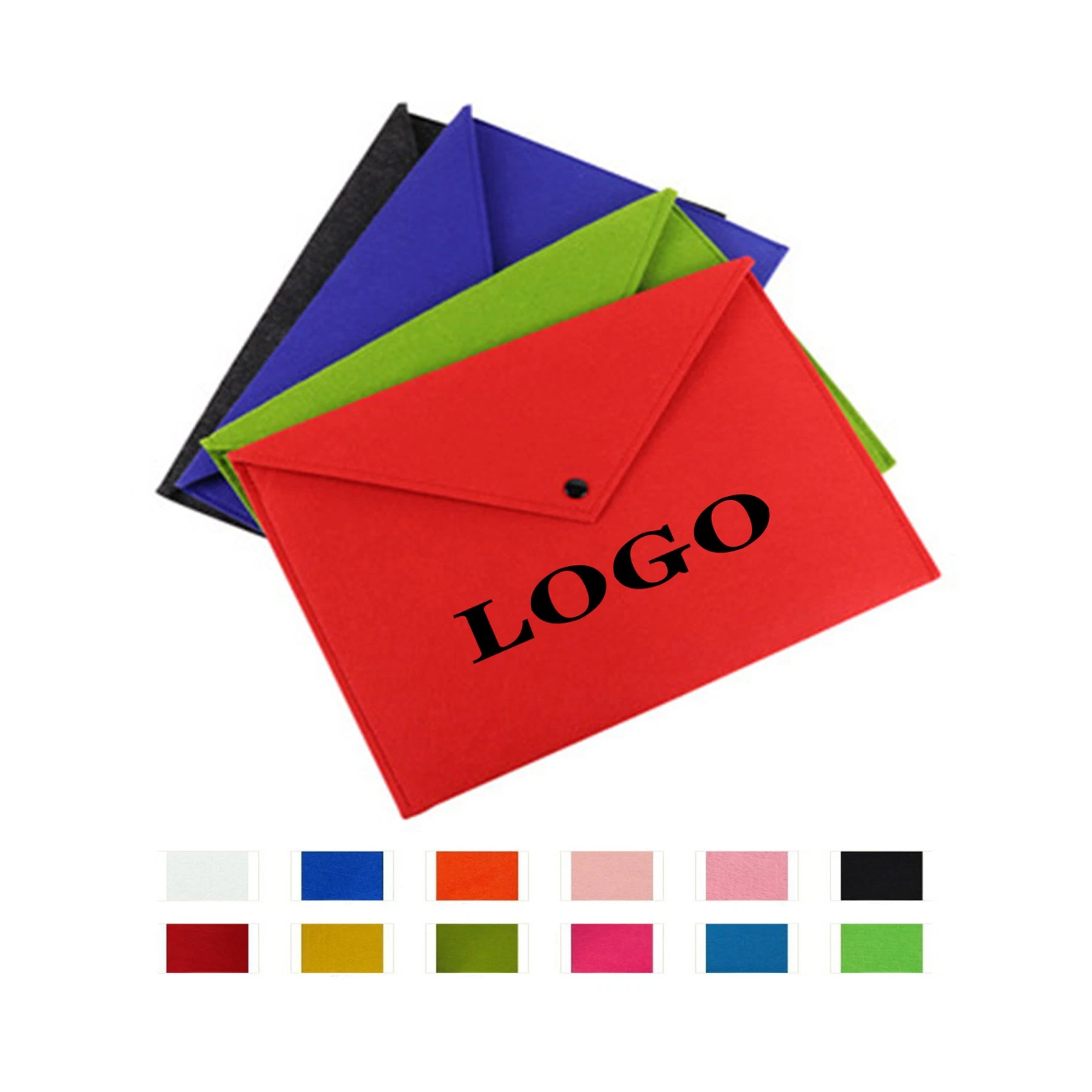 The Manufacturer Produces New Simple Felt Document Packing Bag Organizer Felt Folder Bag with a Button Closure