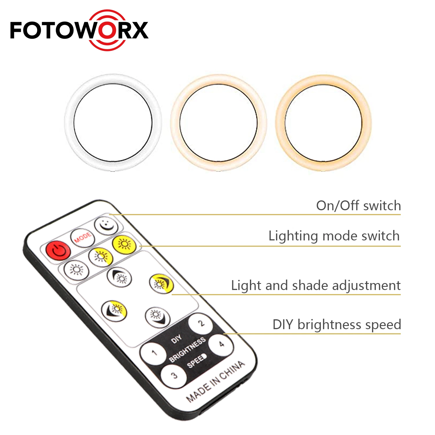 Fotoworx 14 pouces LED Ring Light pour Vlog Smartphone