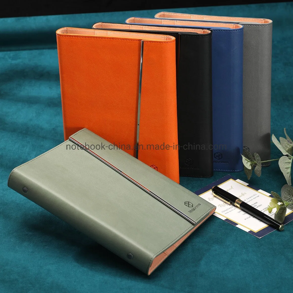 Office Products Organizer 6 Rings Leather PU Paper Printing Notebook Stationery Gift Set