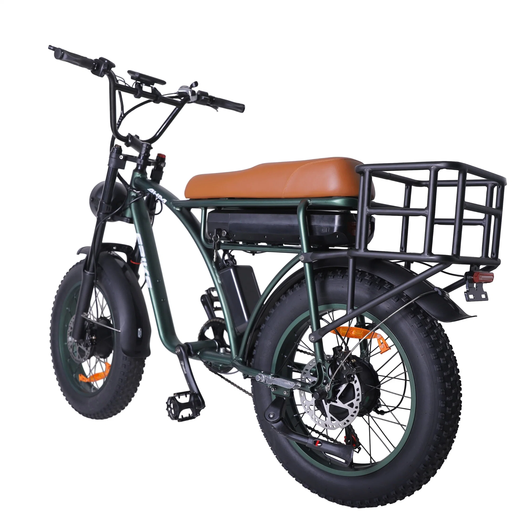 Shimano 7 Speed E Bike MTB Dual Hub 1000W Motor Fat Tire Electric Mountain Bike City E Bike with Firm Food Delivery Basket Electric Bicycle E Bike