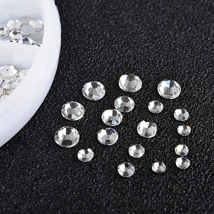 Nail Jewelry Rhinestone Jewelry Disc Nail Ornament Flat White Diamond