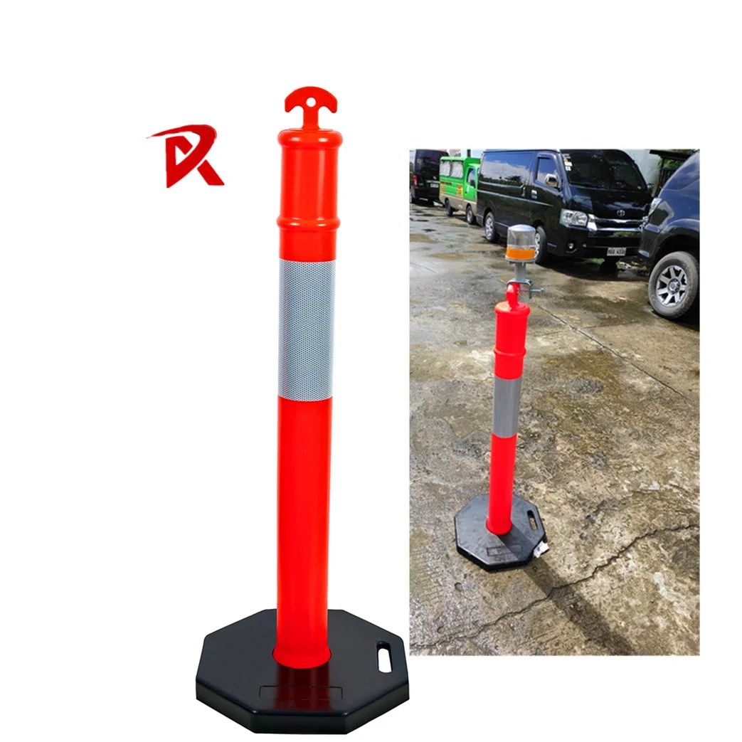 T-Top Traffic Safety Roadside Reflcetive Bollard Delineator Posts 110cm Rubber Base