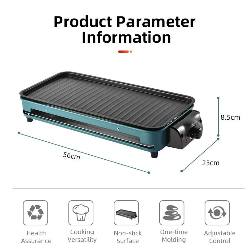 Popular Multi-función barbacoa eléctrica Cocina Griddle BBQ portátil sin humo Parrilla eléctrica