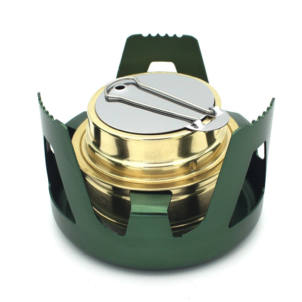 Mini Alcohol Stove for Backpacking, Portable Mini Alcohol Burner, Lightweight Brass Burner with Aluminum Stand for Hiking Camping Wyz13301