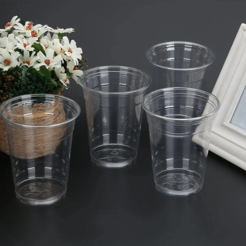 Экологически чистый 100% биоразлагаемый композбистабильный карнизный крахмал PLA прозрачный одноразовый пластик Фруктовые чашки кофе Холодные чашки для коктейлей Оптовая продажа