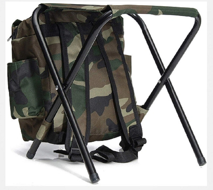 Sac de rangement pliable portable avec tabouret intégré pour le camping en plein air, la randonnée, la pêche des routards Wyz16373.