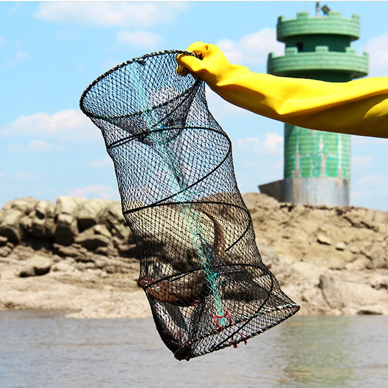 Hot Sale 8 Holes Foldable Fishing Bait Trap Cast Net Cage Automatic Crawfish Trap Crab Fish Trap