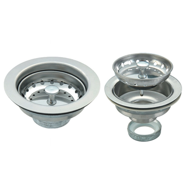 Stainless Steel Round Kitchen Sink Waste Drain with Strainer and Stopper