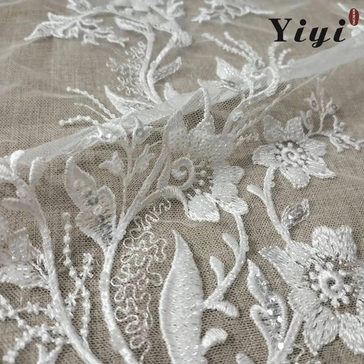 Factory OEM/ODM Wholesale/Supplier 3D Beads/Pearls/Sequins Shiny Design Embroidery Lace Fabric