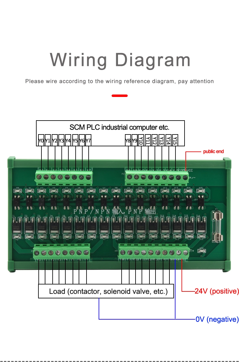 16 canales PLC Junta amplificador PNP NPN/Controlador de salida PNP de entrada