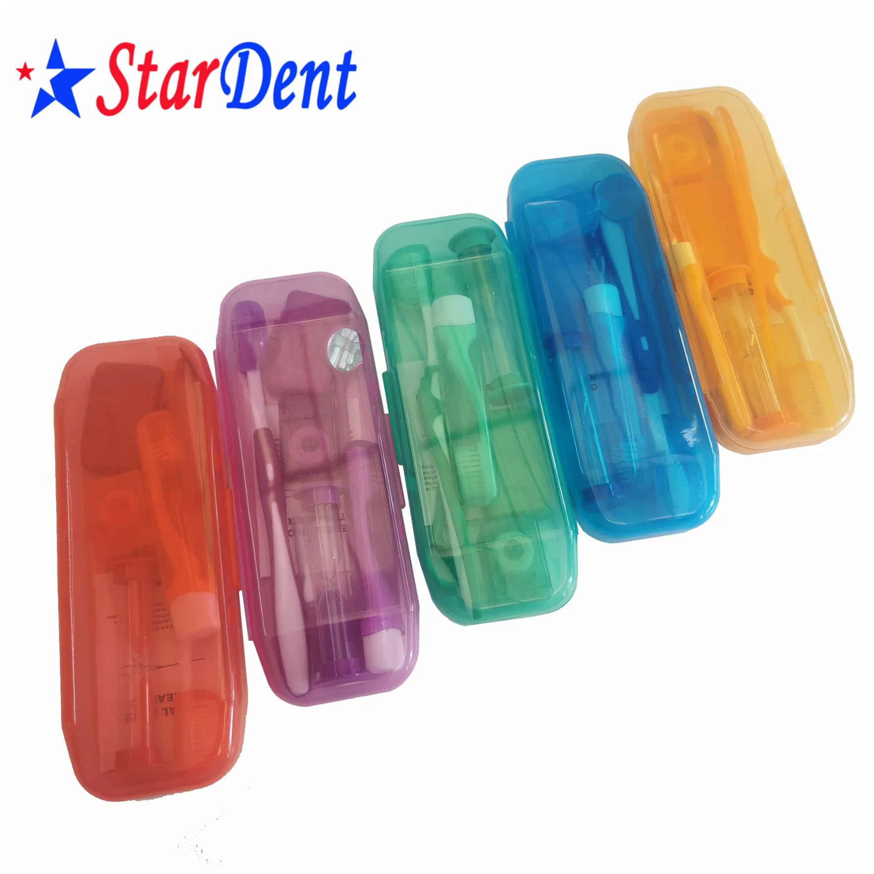 Dental Orthodontic Kits Portable Travel Complete Brush Kits with Different Colors