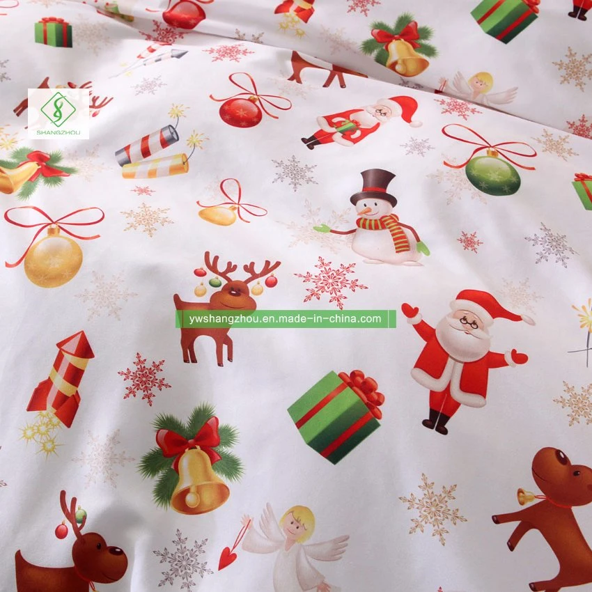 Christmas Gift Three Piece 3D Printing Bedding Set of Santa