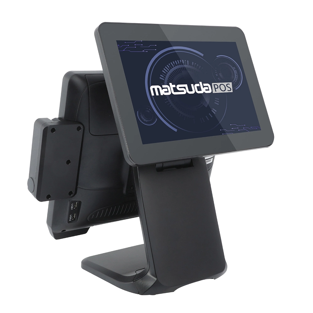 De 15 pulgadas caliente todo-en-uno máquina Dual Screen POS Cantina POS del sistema de venta de equipo terminal POS