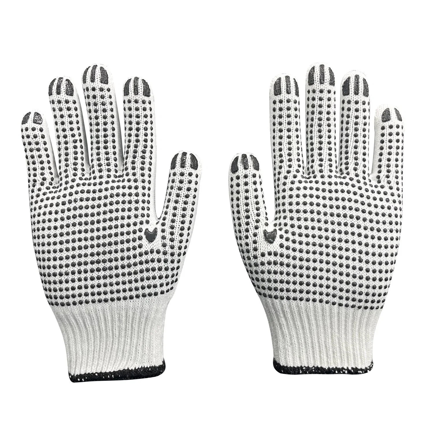 Custom Logo PVC Dotted/Dots Glove Working Guantes Safety Work Cotton Knitted Gloves