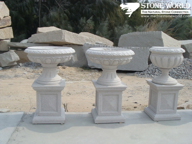 Natural Granite Stone Flower Vase/Pot for Garden Decoration (LAP03)