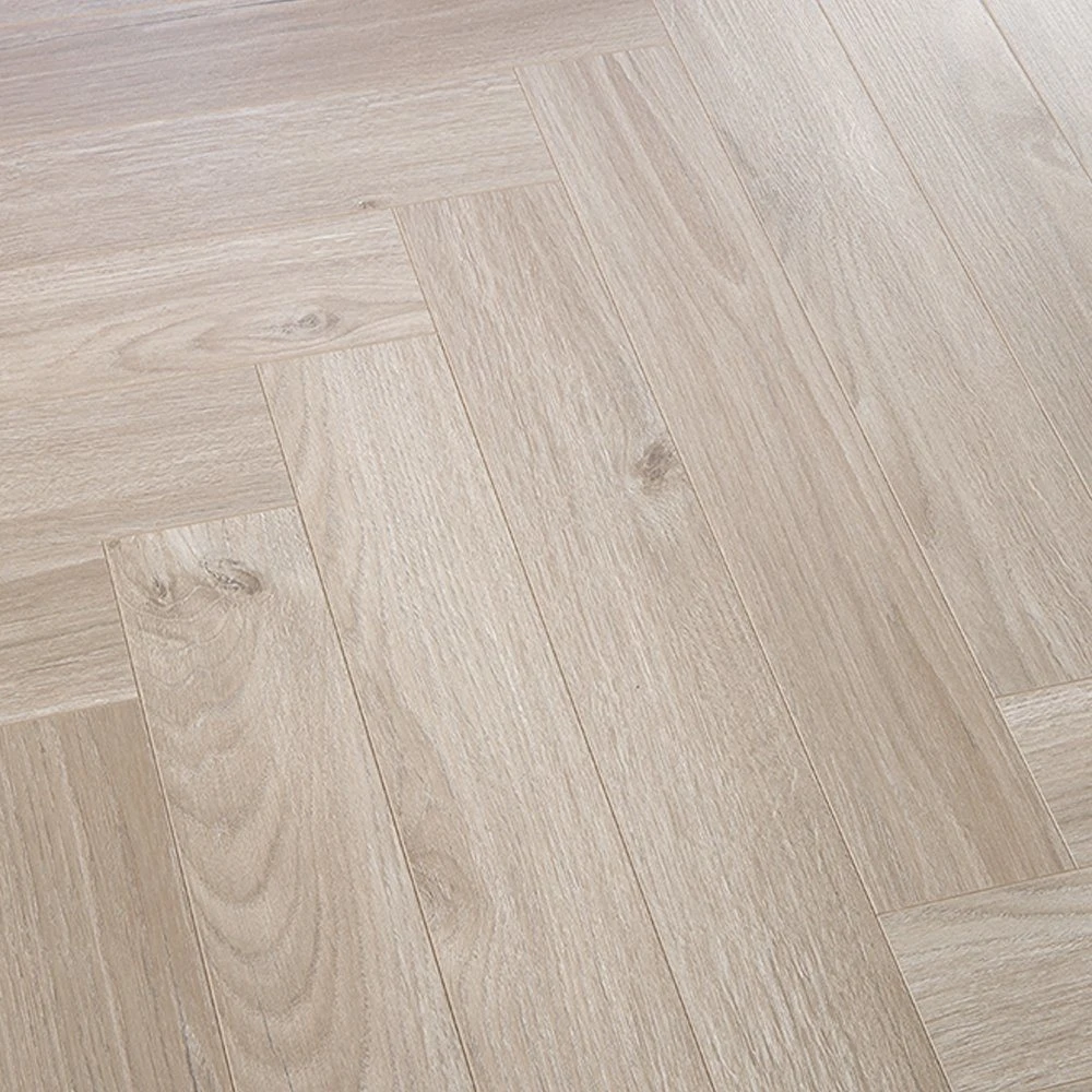 Plancher en bois laminé avec nouveau design et couleur à chevrons Motif V-Groove étanche à l'humidité