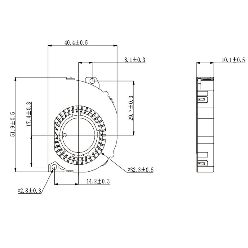 Yccfan 40mm 40 * 40 * 10mm Lüfter Gebläse Preis Bürstenloser DC Gebläse