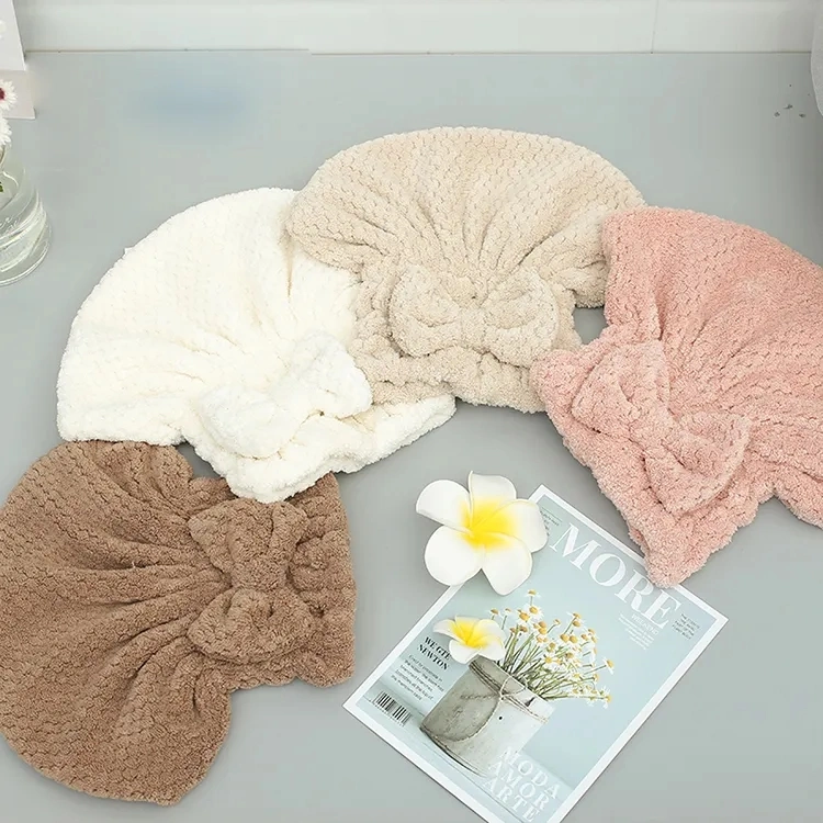 High Quality Super Absorbent Fast Drying Towels Microfiber Dry Hair Cap