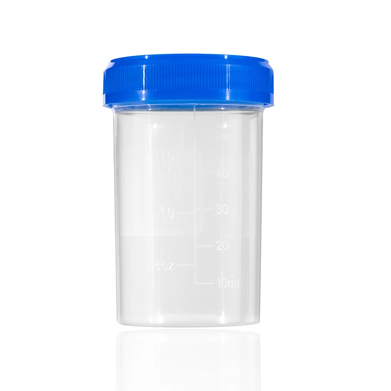 Disposable Plastic Medical Patient Test Sample Cup Sputum Fecal Specimen Collector 30ml 60ml 120ml Stool Urine Container