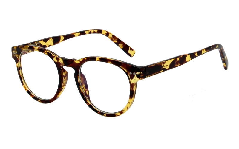 Superior Quality Tortoise Shell Keyhole Inserted Metal Accent Frame Curved Nose Bridge Reading Glasses