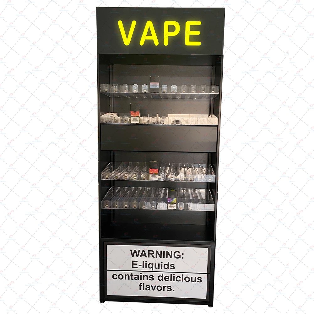 Personalizado de alta calidad de acrílico de suelo de la pantalla de cigarrillos Vape Rack Stand para la tienda.
