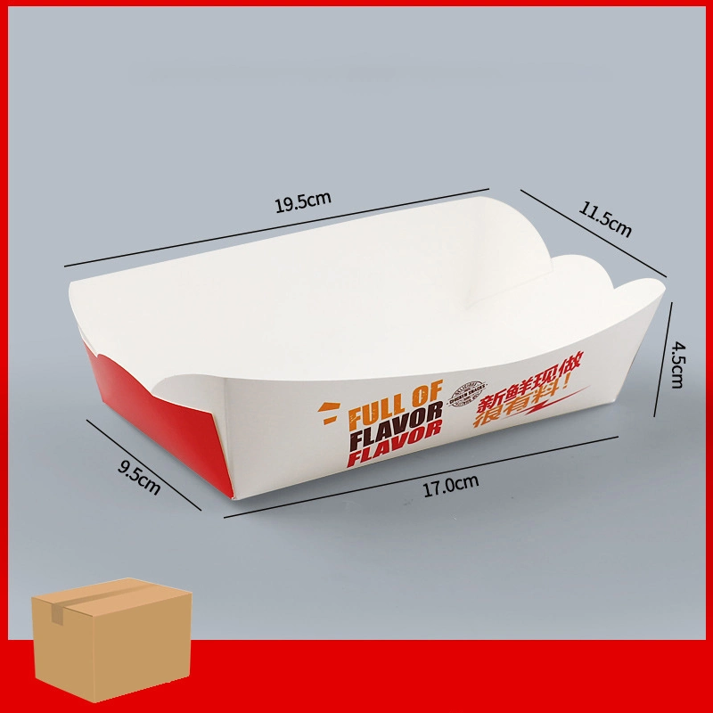 Custom Food Grade Paper Fast Food Packaging Roast Fried Chicken Take out Paper Meal Boxes Cardboard Tray Packing