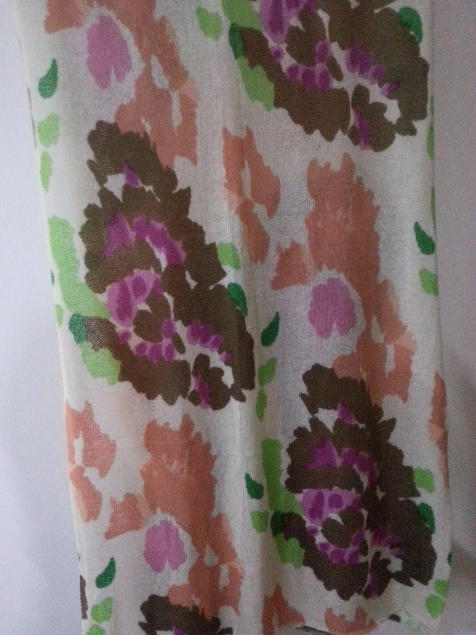 Cashmere Silk Print Airy Shawl