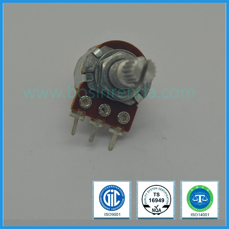 Potentiomètre rotatif 16 mm avec le commutateur du potentiomètre de carbone B10K B100k