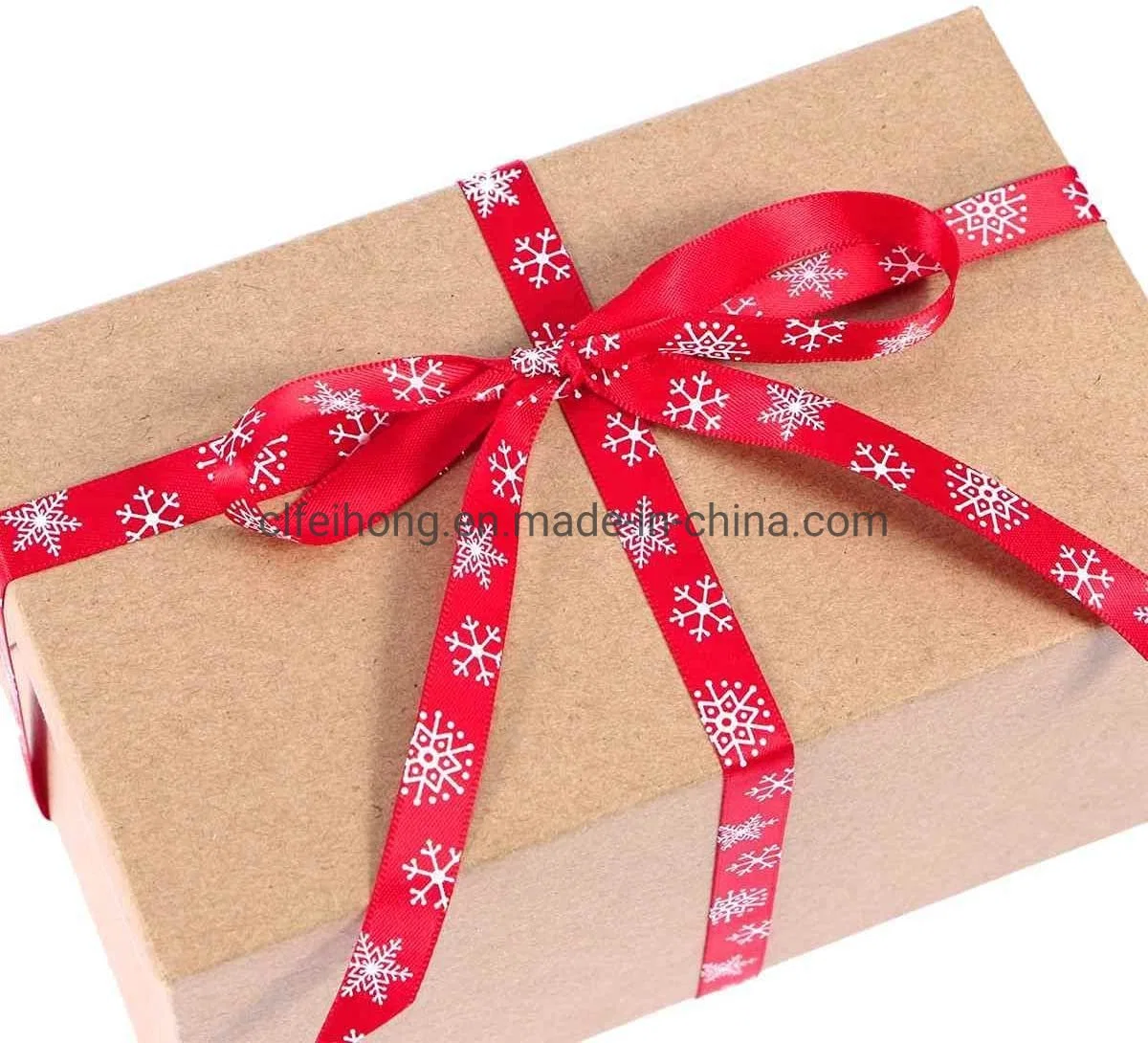 OEM ODM Promotion Hot Selling Factory Atacado Satin Ribbon impresso Para decoração de Natal caixa de oferta embalagem embrulhada Verde Vermelho Cor