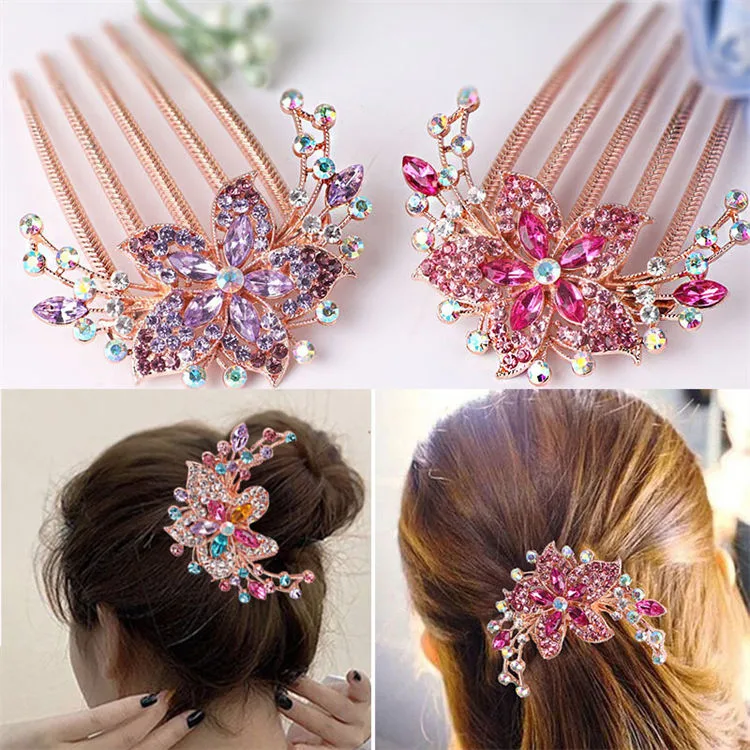 Flower Leaf Bridal Crystal Hair Ornaments Jewelry Wedding Elegant Hair Accessories