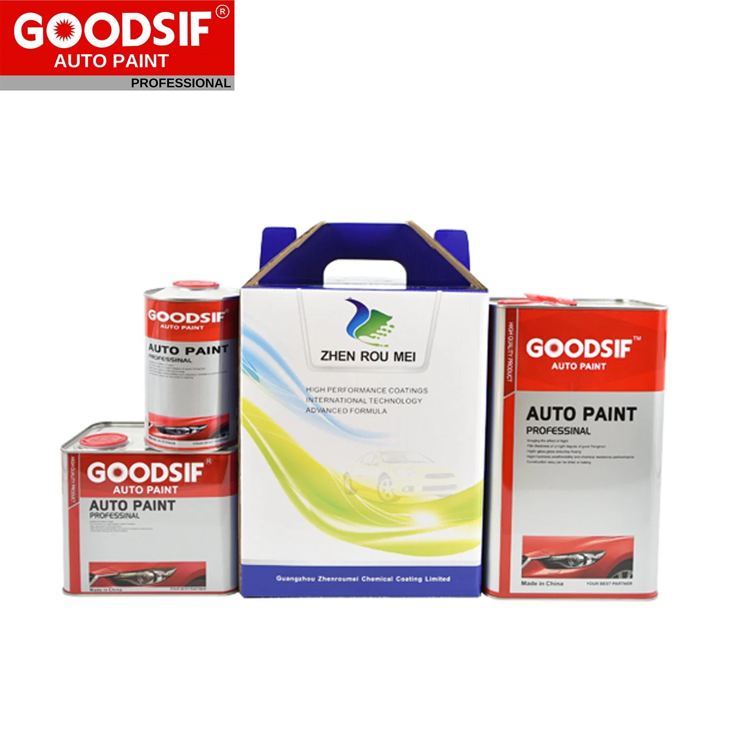 Goodsif China fábrica de pintura de coches Alto contenido sólido Auto barniz Kit de pintura de automoción de capa transparente brillante 2K