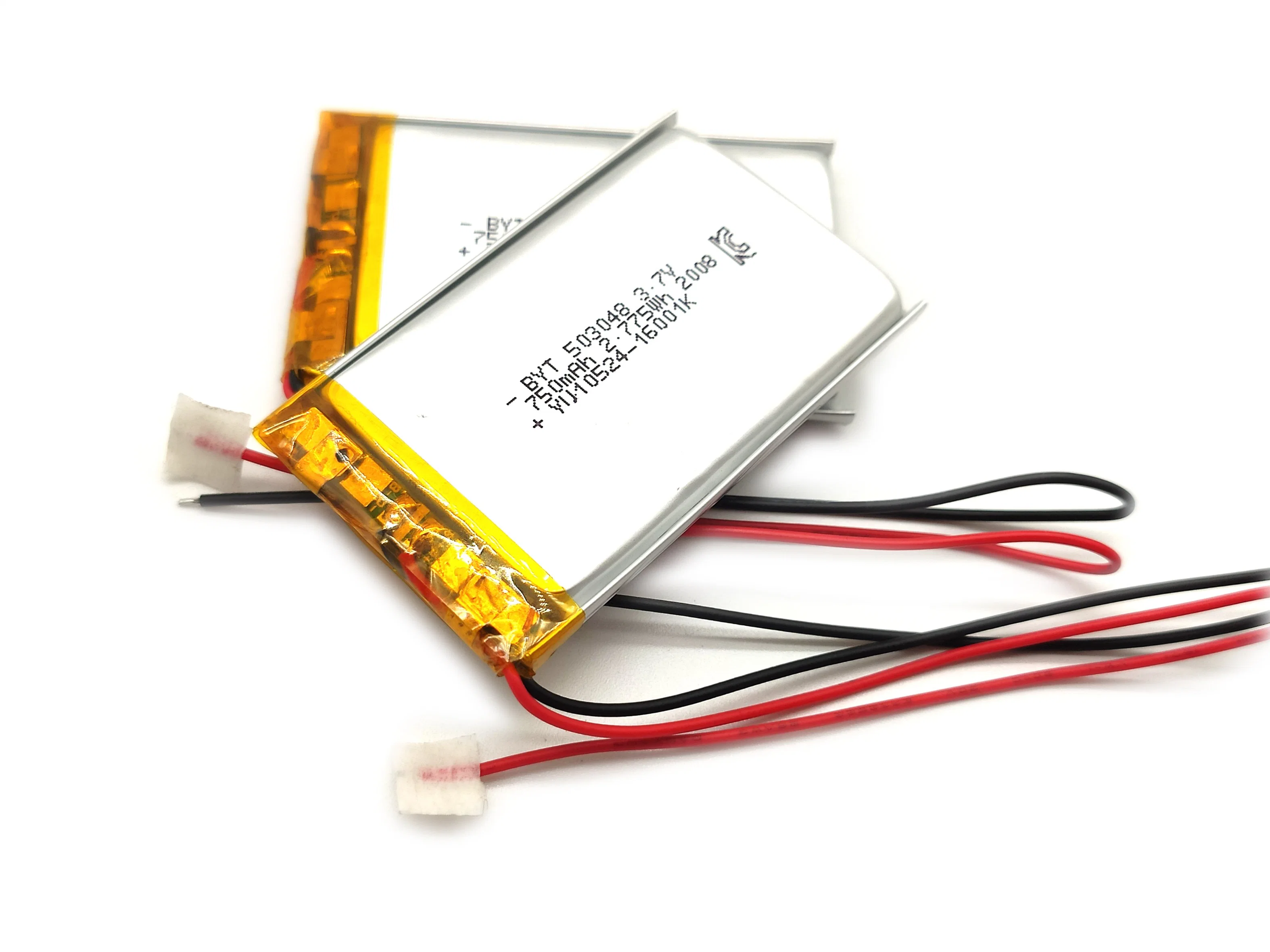 Top 3 fabricants de batteries Lipo 503048 3,7V 750mAh Pack de batteries au lithium UL/Kc/CE/RoHS/Un38.3/MSDS.