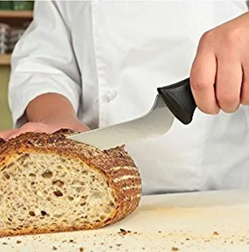 Premium Millennia Black Handle 10-Inch Wide Wavy Edge Bread Knife