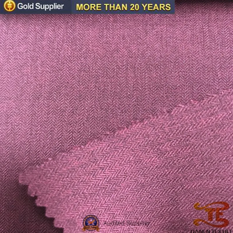 Polyester Cationic Herringbone Polyester Fabric for Garment and Jacket