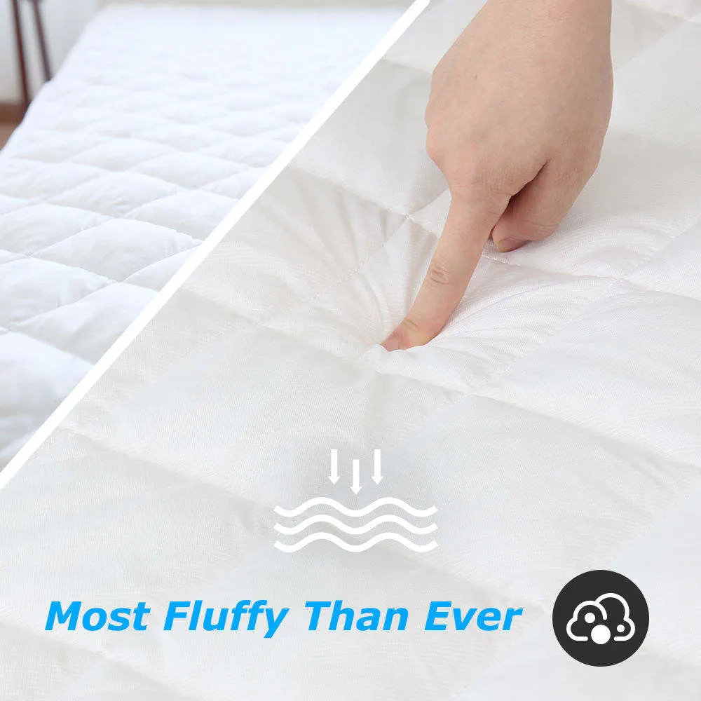 King Size Waterproof Quilted Mattress Protector Hypoallergenic Mattress Cover Pad Fitted