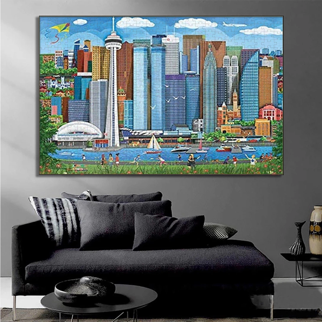 City of Toronto Wholesale Wooden 2000 Piece Jigsaw Puzzle Gift Children&prime; S Toys with Customised Patterns, Sizes and Pieces.