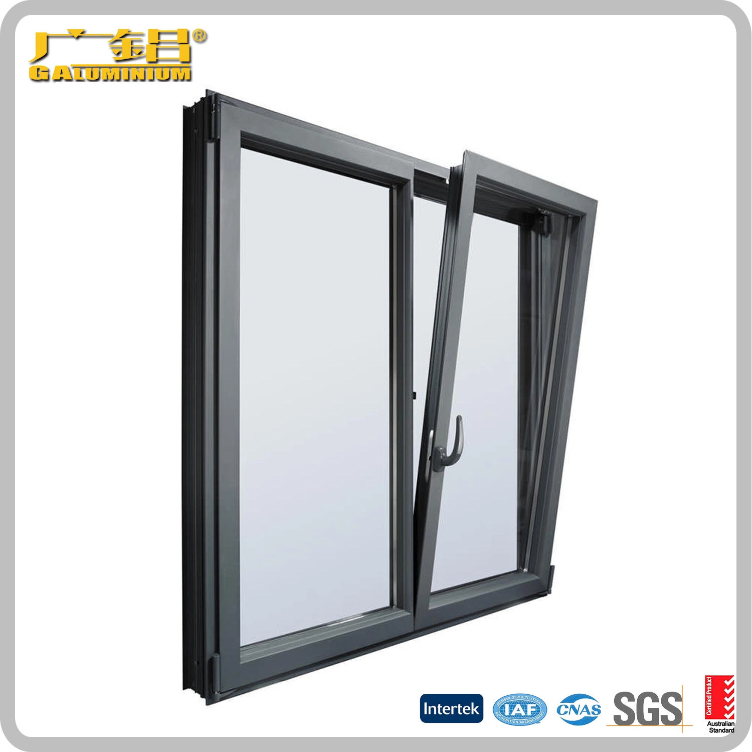 Two Track Aluminum Sliding Window Without Mosquito Net