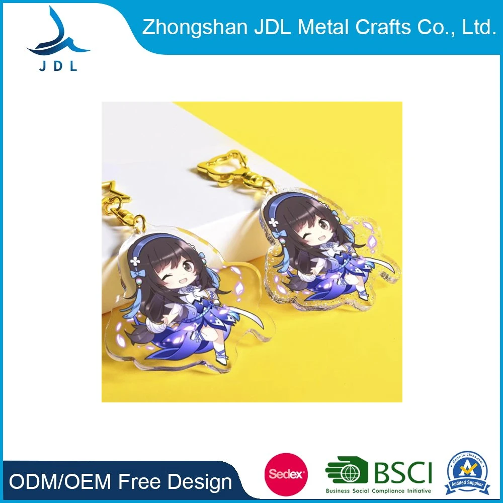 Fashion Anime Crystal Photo Frame Printed Custom Logo Plastic Cartoon Resin Chap Stick Holder Jordan Hologram Acrylic Keyring Neoprene