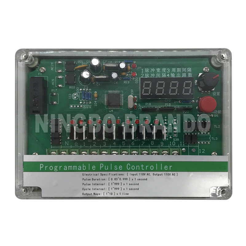 10 Channel 24V 110V, 220V coletores de pó válvula de jacto de pulso controlador de sequência da placa do timer para tratamento de remoção de pó do filtro de mangas